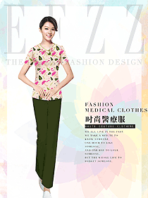 新款短袖美容技師醫療工作服裝款式設計圖801
