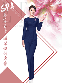 原創設計藏藍色女款服裝款式設計圖807