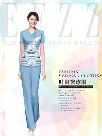 時尚短袖女款美容技師制服設計圖839