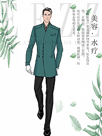 原創設計長袖男款會所服務生服裝款式圖845