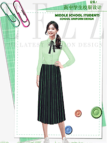 長袖女款學生服校服款式設計圖160