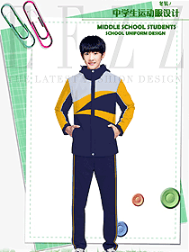 新款深藍色男款學生服校服款式設計圖132