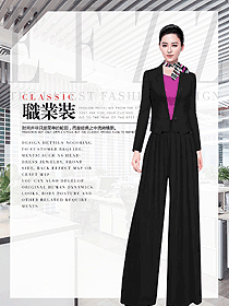 優雅黑女秋冬職業裝制服設計圖1825