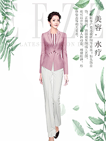 原創設計淺粉色女款會所服務生服裝款式圖853