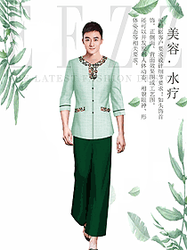 時尚男款美容技師制服設計圖855