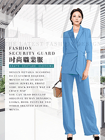 原創設計淺藍色女秋冬職業裝制服設計圖1828