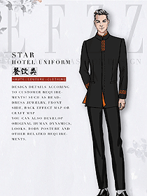 原創設計長袖男款中餐服務員服裝款式圖2161