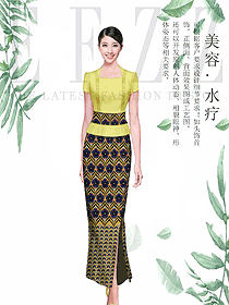 原創制服設計水療會所咨客服裝款式圖539