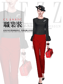 原創制服設計女職業裝夏裝款式圖1017