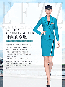 原創制服設計藍色空姐服裝設計圖871