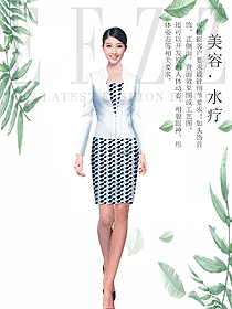 時尚女款總臺收銀接待制服設計圖477
