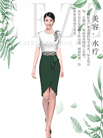 時(shí)尚女款總臺(tái)收銀接待制服設(shè)計(jì)圖489