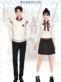 乳白色針織衫學生服校服款式設計圖165