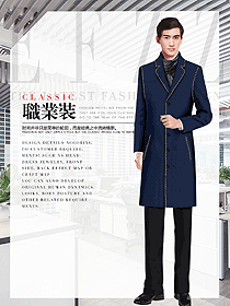 新款藏藍色男職業裝大衣服裝款式圖125