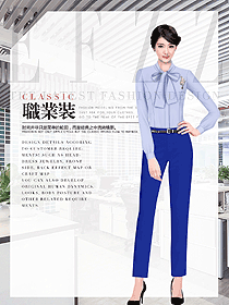 女士蝴蝶結(jié)飄帶V領長袖襯衫設計圖412