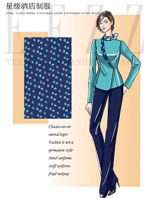 酒店前臺服務生服裝效果圖設計1279