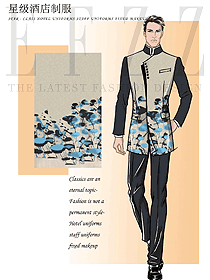 新中式民宿酒店前臺接待服裝設計圖1281