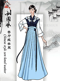 女款古風(fēng)韻中餐迎賓服裝設(shè)計圖911
