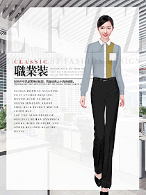 時尚淑女風女職業(yè)裝長袖襯衫設計圖423