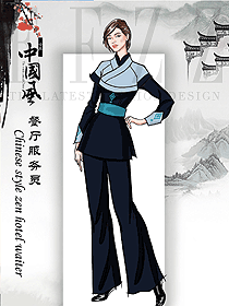 中式俠客風(fēng)餐飲服務(wù)人員制服設(shè)計(jì)圖2190