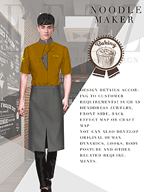 男款短袖廚師服設計圖499