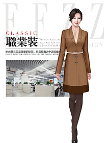 時尚咖啡色女職業(yè)裝大衣服裝款式圖304