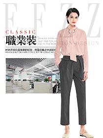 時尚女職業裝長袖襯衫設計圖431