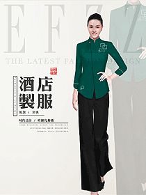 新款女款酒店中餐迎賓制服設計圖917