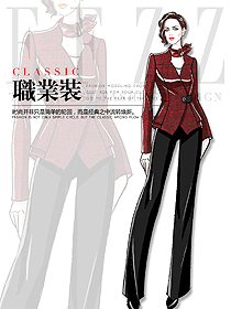 OL通勤裝女秋冬職業裝設計圖1852