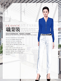 藍(lán)色女職業(yè)裝長(zhǎng)袖襯衫設(shè)計(jì)圖436
