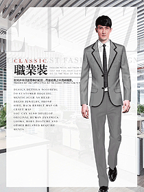 淺灰色職場型男職業裝西服設計圖515