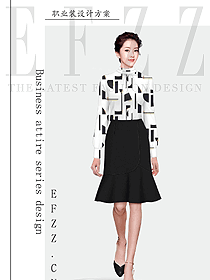 時尚女職業裝長袖襯衫設計圖446