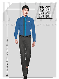 男士長袖修身款襯衣設計圖307