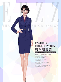 深藍色女秋冬職業(yè)裝設計圖1868