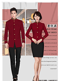 男女款中餐廳服務員制服設計圖2236
