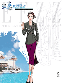 原創手繪酒店經理服裝設計圖523