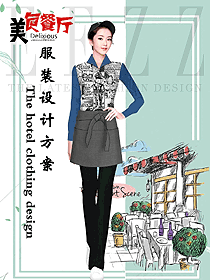 時尚快餐店員工服裝設計圖443
