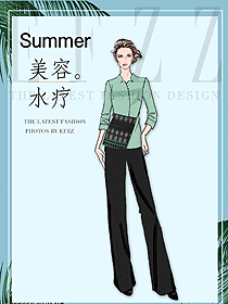 原創制服設計女款按摩技師服裝款式圖1498