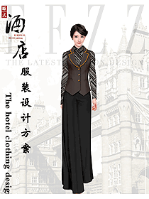 時尚西餐服務員制服設計圖1399