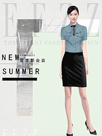 時尚女職業裝短袖襯衫設計圖418