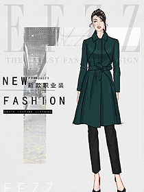 顯氣質女職業裝大衣服裝款式圖316