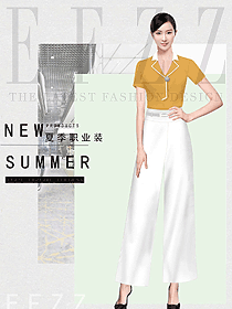 原創設計女職業裝短袖襯衫設計圖427