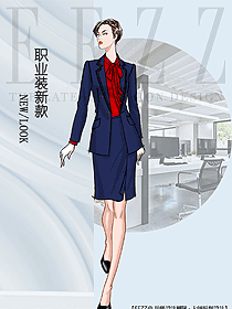 時尚女秋冬職業裝設計圖2098