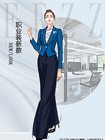 OL通勤裝女秋冬職業裝設計圖2099