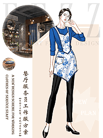 新款特色餐廳服務員制服設計圖524