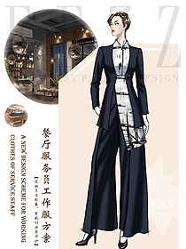 原創設計西餐服務員服裝款式圖1416