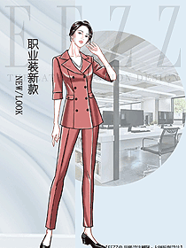 OL通勤裝女秋冬職業裝設計圖2107