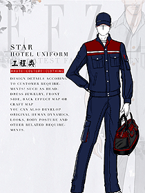 長袖春秋工程服款式效果圖1262