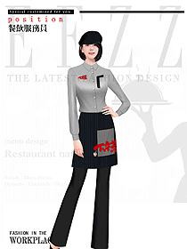 新款特色餐廳服務員制服設計圖598