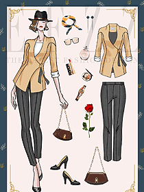 國際時裝周東歐風格女裝原創手繪圖2138